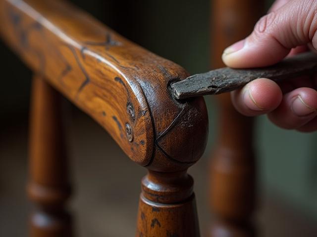 Nøye restaurering av antikke møbler